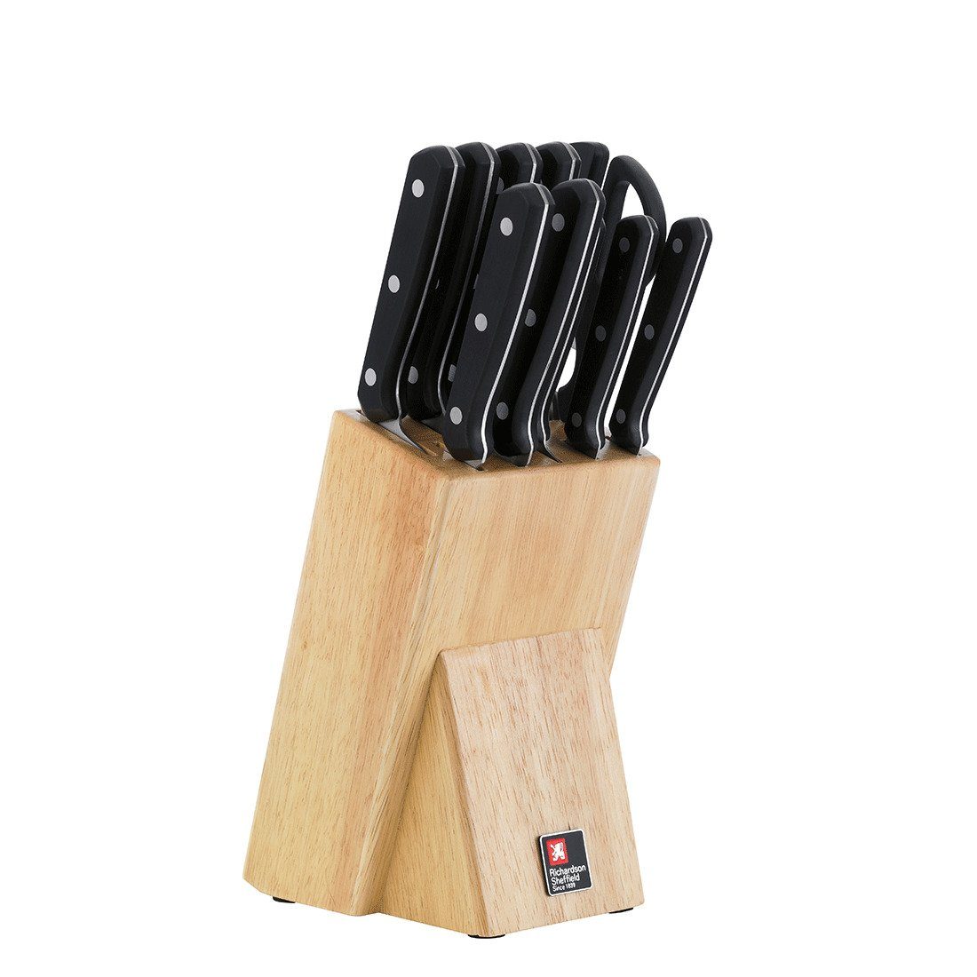 Richardson Sheffield Messerblock CUCINA (10tlg), platzsparender Bambusblock, Klinge: 3Cr14, inklusive 10 Messer