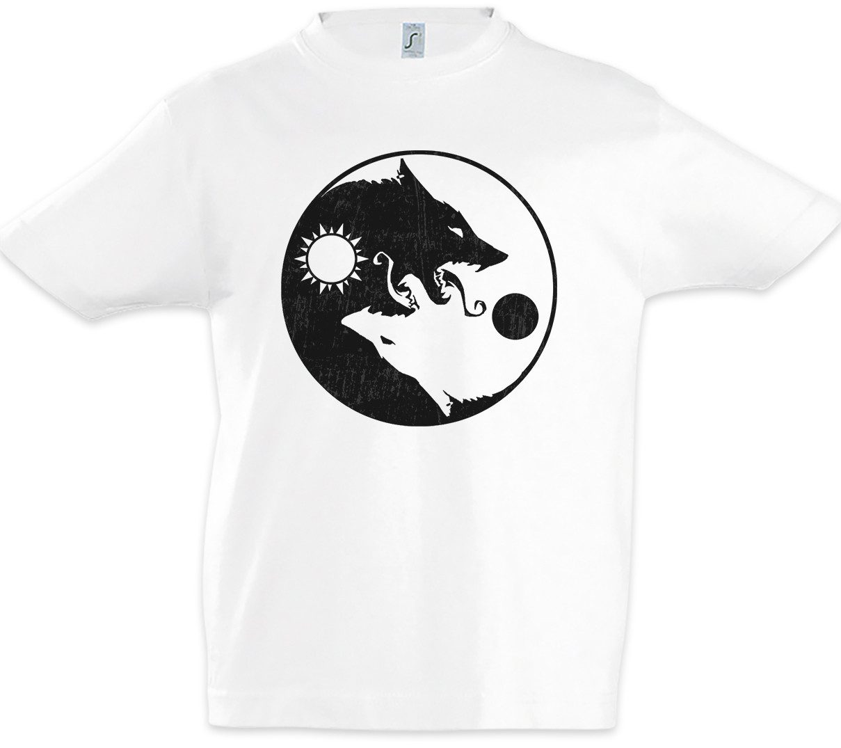 Print-Shirt Geri Freki Yin Yang I Kinder T-Shirt Fenris Walhalla Odhin Wikinger