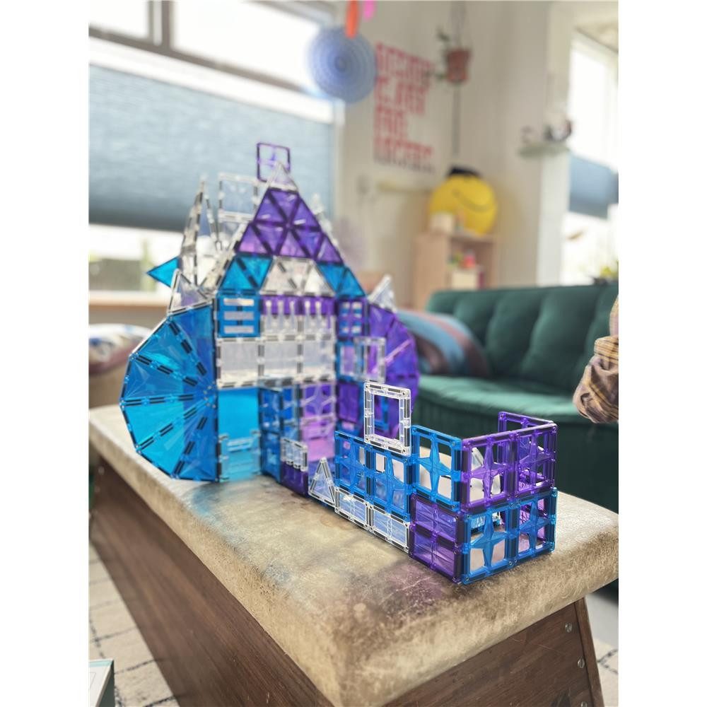 Cleverclixx Cleverclixx Mega-Eiskristall-Bausatz 180 Teile Magnetspielbausteine, langlebiges Magnetspielzeug, robuste Bauweise, erweiterbare Sets