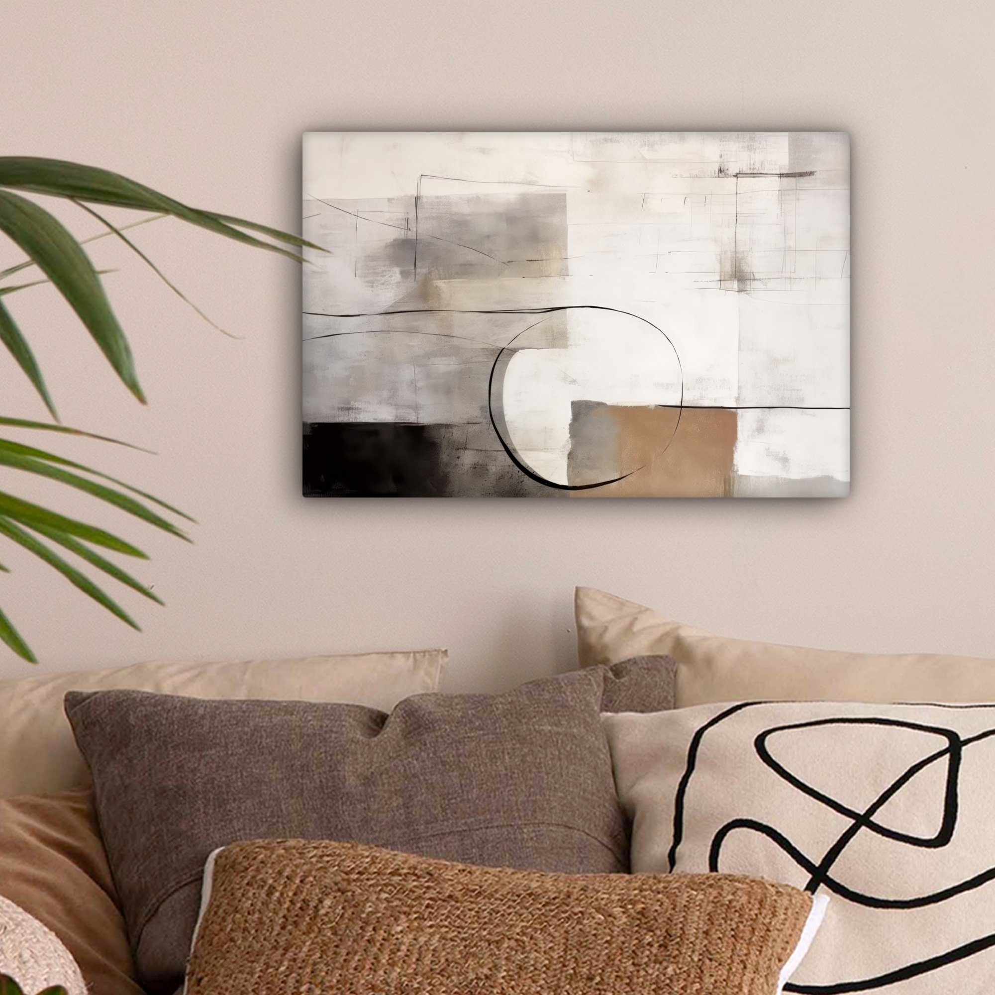 OneMillionCanvasses® Leinwandbild Abstrakte Kunst - Industriell - Weiß - Gr günstig online kaufen