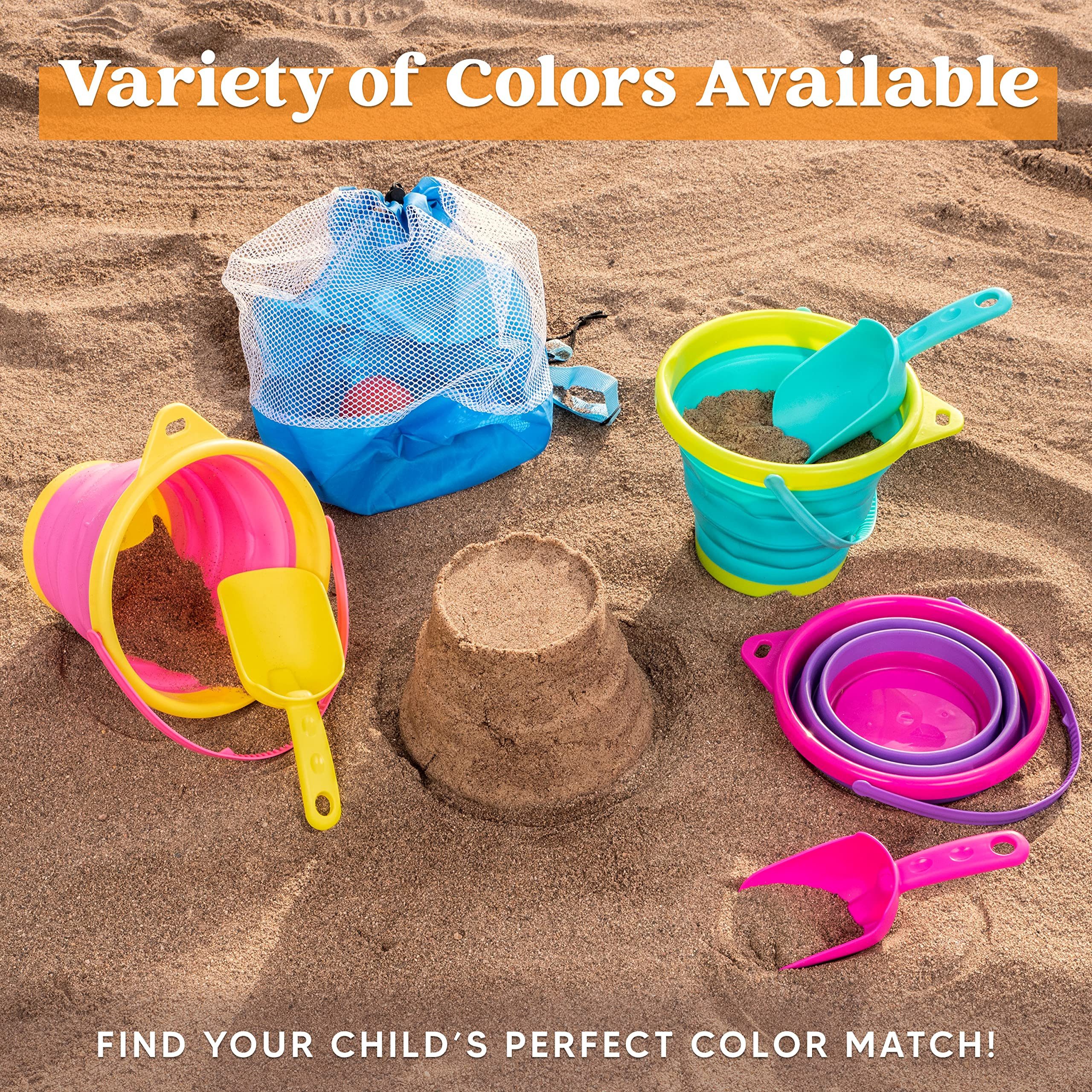 JOYIN Sandeimer JOYIN 3 Packungen Faltbares Strand Eimer Set, Sandkasten