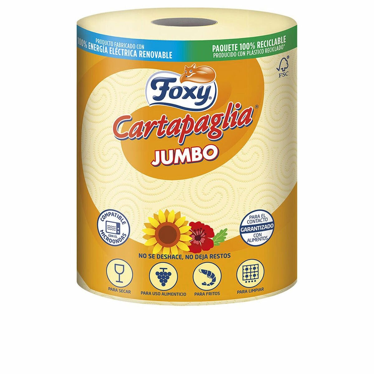Foxy Papierküchenrolle Foxy Cartapaglia Jumbo Papel Cocina Especial Fritos 60 Metros 1 U