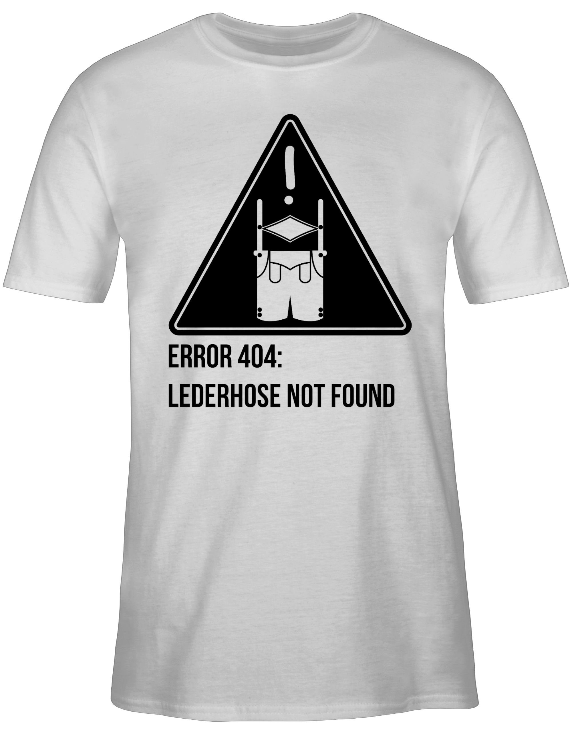 Shirtracer T-Shirt Error 404: Oktoberfest Herren für not found Mode Lederhose Weiß 2