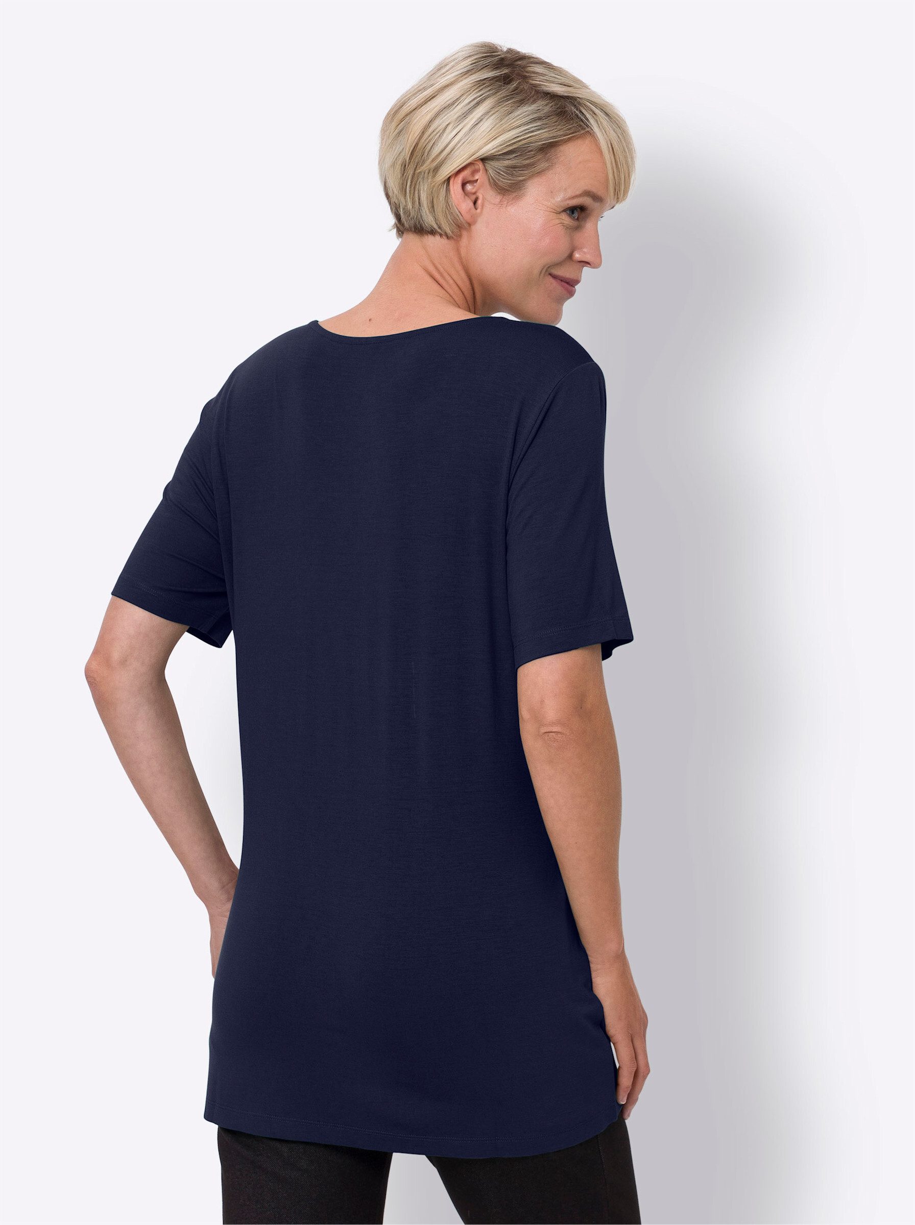 Sieh an! T-Shirt Longshirt Kurzarm günstig online kaufen