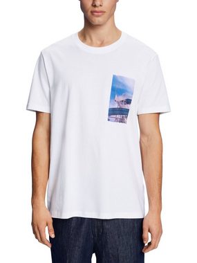 Esprit T-Shirt T-Shirt mit Print auf der Brust, 100 % Baumwolle (1-tlg)
