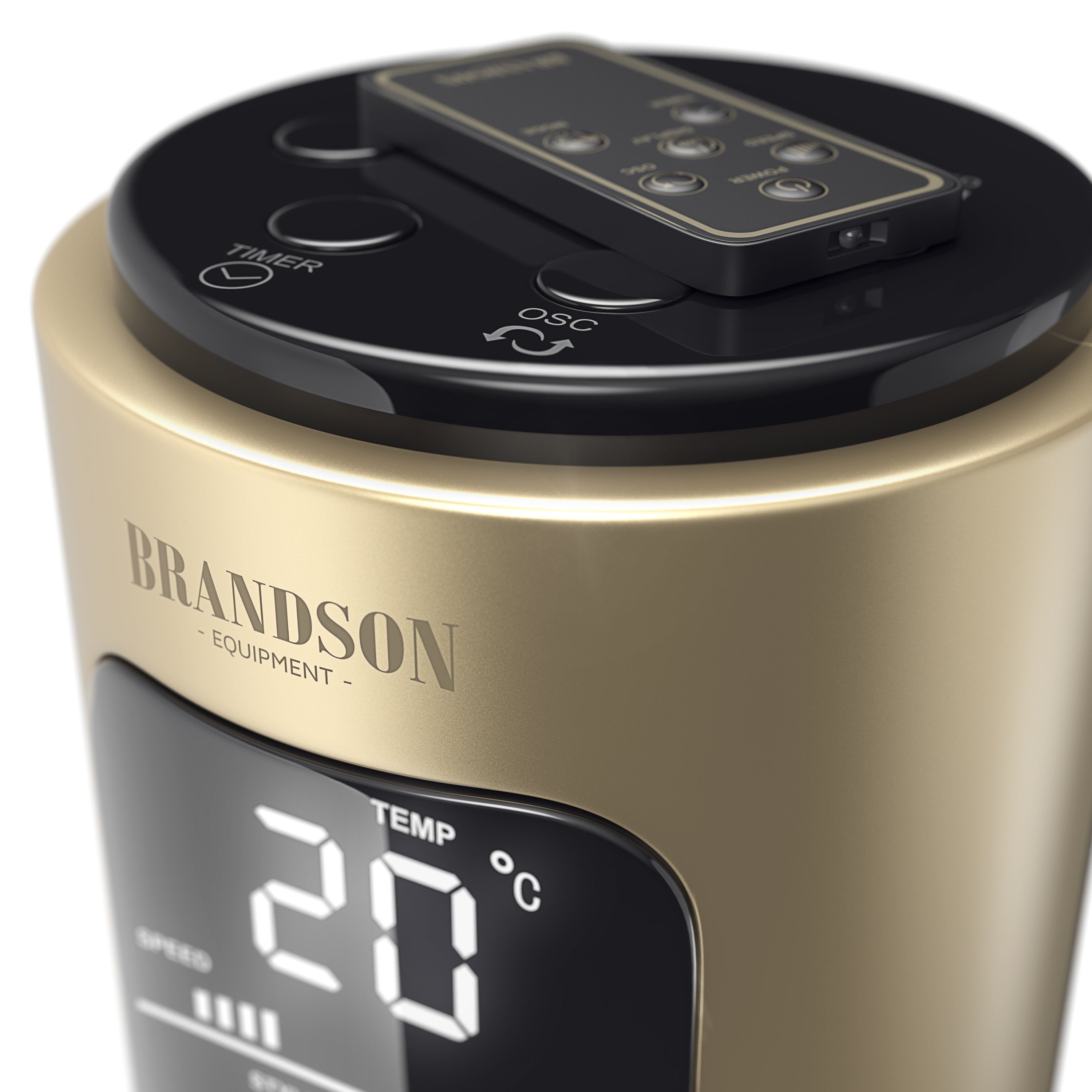 Brandson Turmventilator, Standventilator 96cm, Oszillation 65°, Fernbedienung, Timer, Champagne