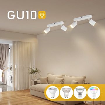 Nettlife LED Deckenstrahler Weiß mit 2/3/4 Flammig Wohnzimmer Metall GU10, Schwenkbar 330°, ohne Leuchtmittel, Max.25W, Flur Treppenhaus Schlafzimmer