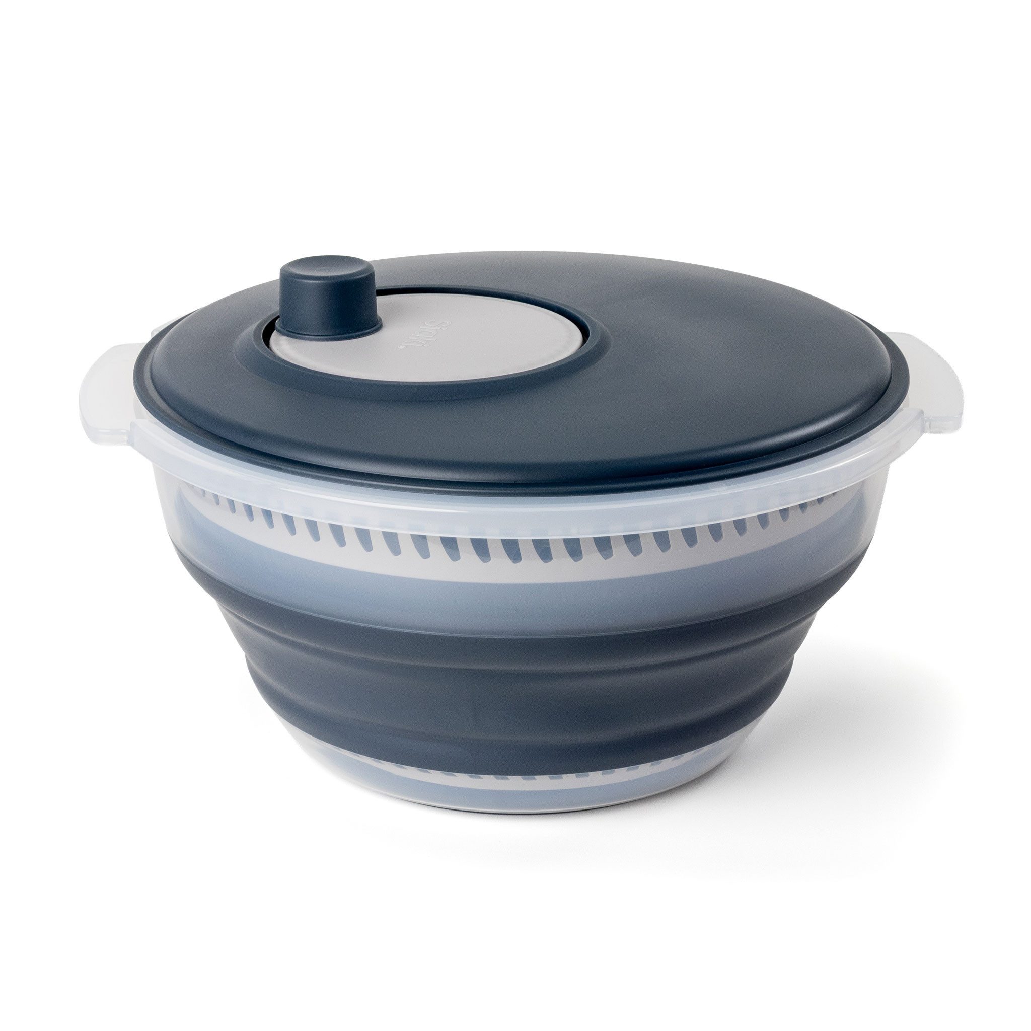 Spetebo Salatschleuder Ø 27 cm mit Anti Rutsch Boden - 5 L, (Anzahl, 1-tlg., Stück), faltbar