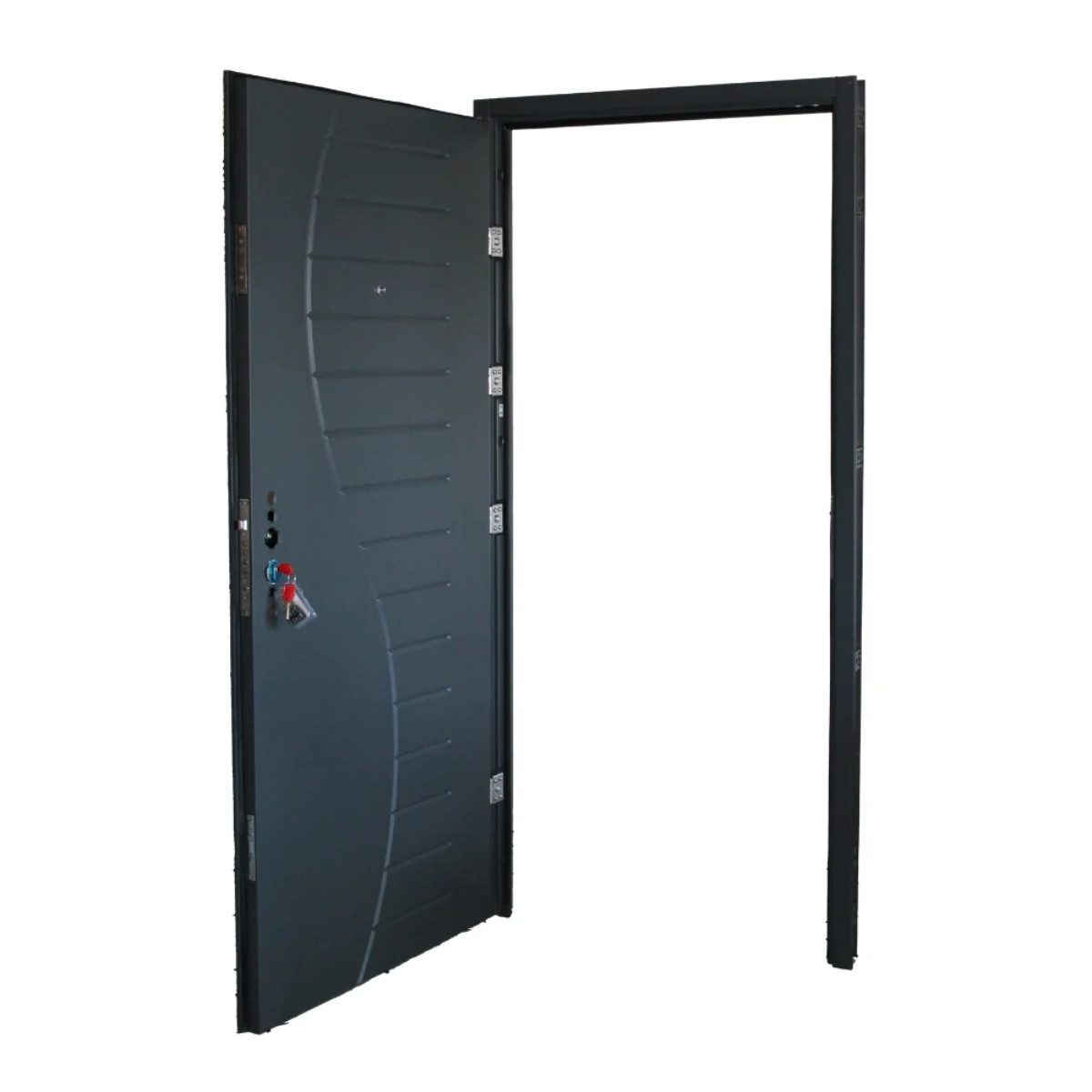 Habee Haustür Sicherheitstür Loreley mit Wellen-Design Anthrazit