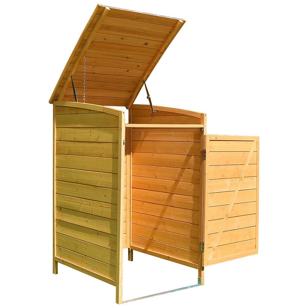 Feel2Home Mülltonnenbox Mülltonnenverkleidung grau/braun Einzelbox 2x 120L u. 240L Gartenbox (Stück), Witterungsbeständig