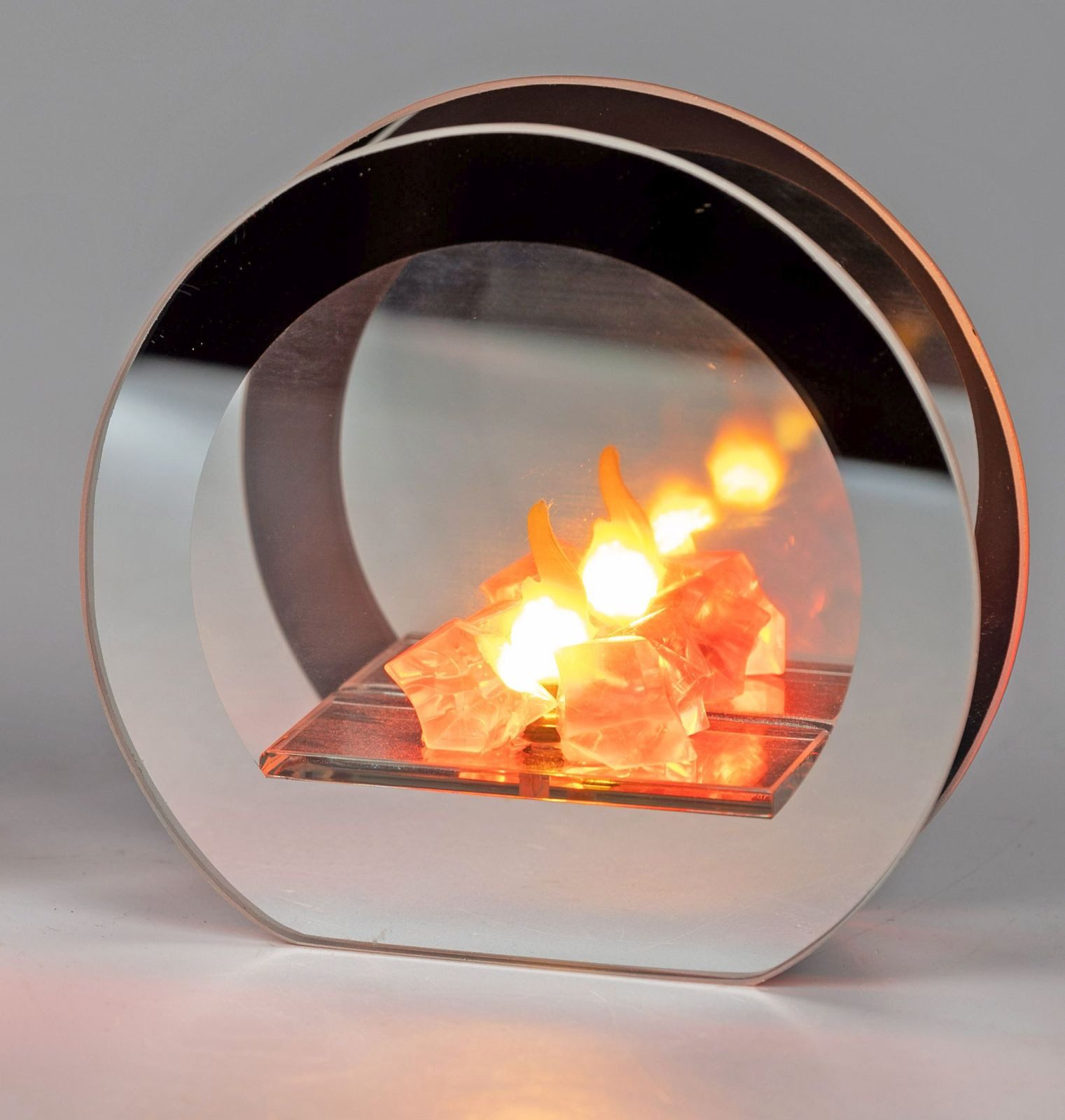formano LED Dekolicht LED Deko Licht Spiegelfeuer 14cm Stimmungslicht Glas mit Timer 6h/18h, LED fest integriert