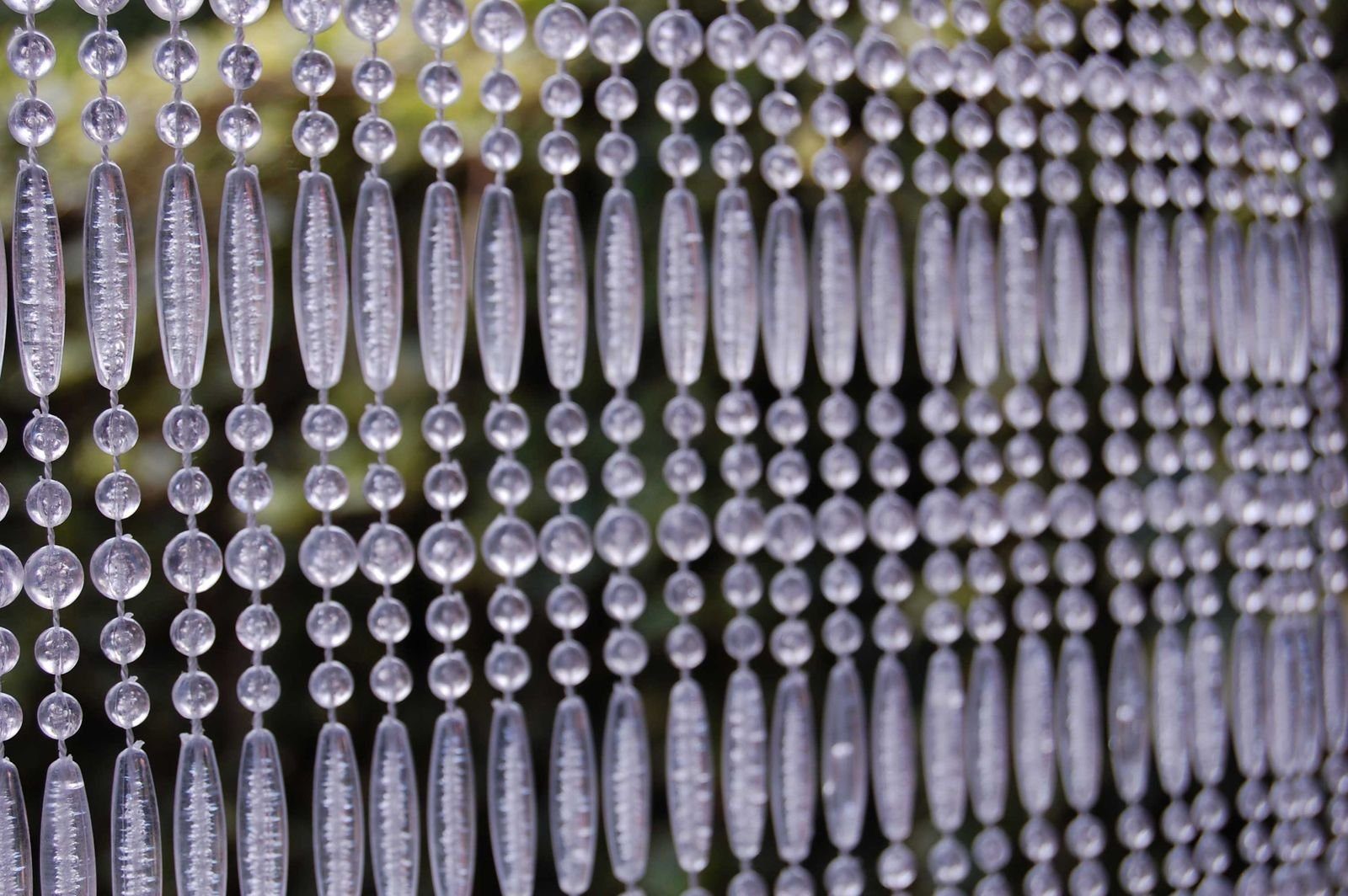 Türvorhang CASA FREJUS 2 Perlenvorhang transparent, La Tenda, Ösen, transparent, 120 x 230 cm, Perlen - Länge individuell kürzbar
