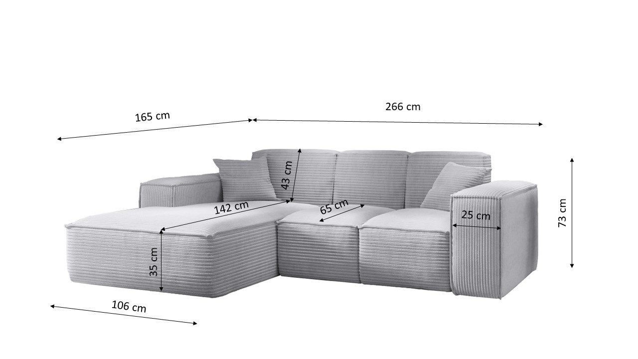 Kaiser Möbel Ecksofa Eckcouch SIENA L-Form, günstig online kaufen