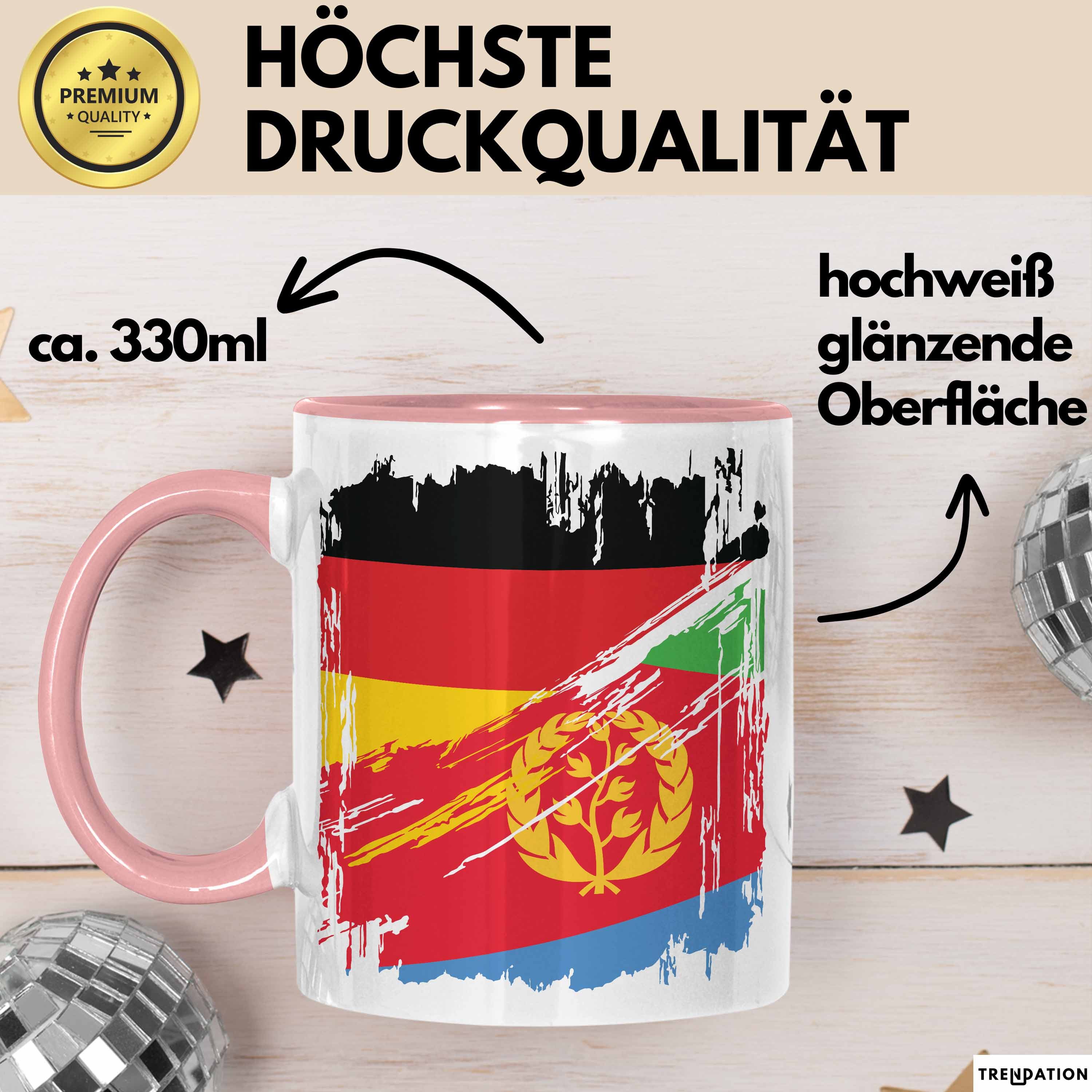 Trendation Tasse Eritrea Deutschland Flagge Halb Deutscher Halb Eritreer Fußball German