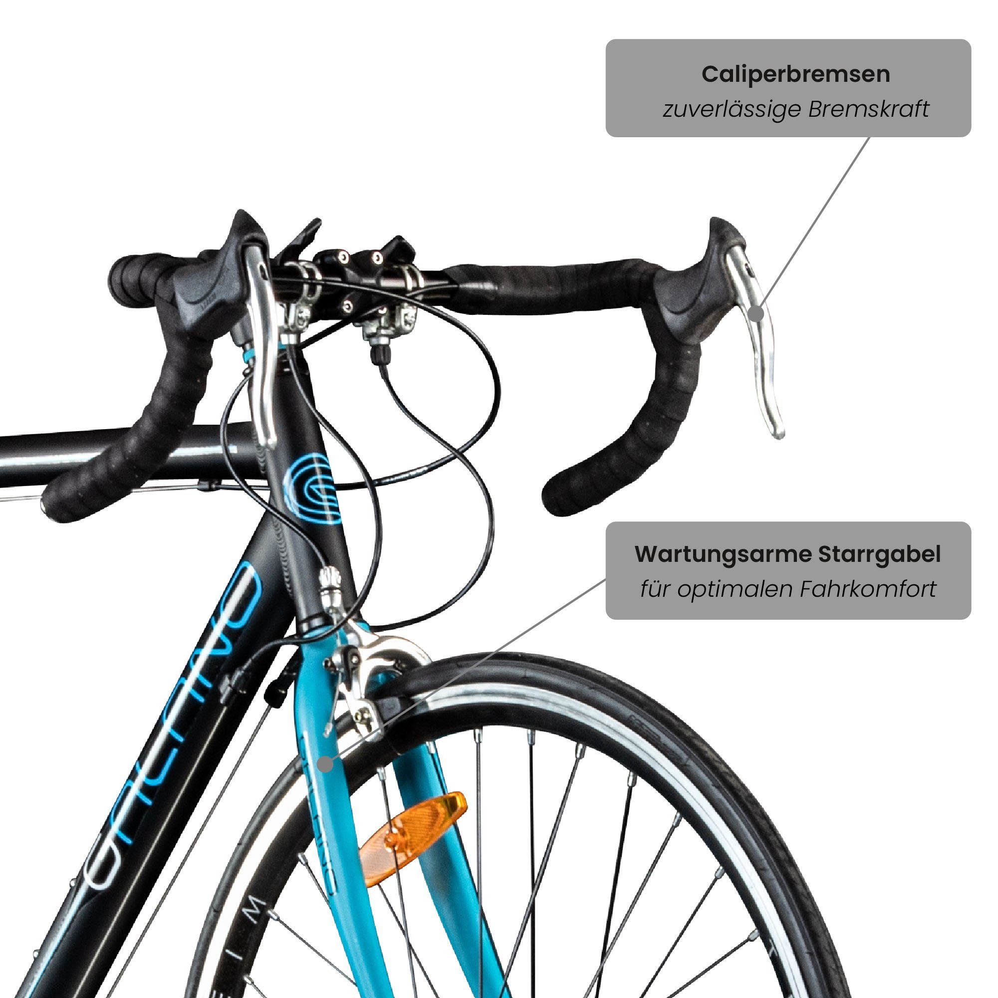 Galano Rennrad Giro D'Italia, 14 Gang, Kettenschaltung, Rennrad für Damen und Herren 155 - 195 cm Fahrrad Road Bike Fitnessrad