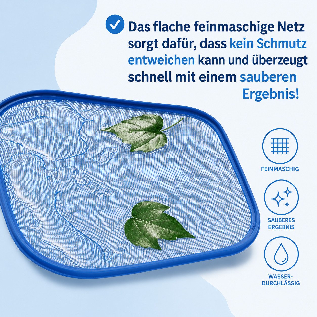 Hecht Kescher mit Teleskopstange, extra großes Netz, feinmaschig, Poolreinigung, Komplett Zubehör Set, für Schwimmbad, Pool, Planschbecken, Teich