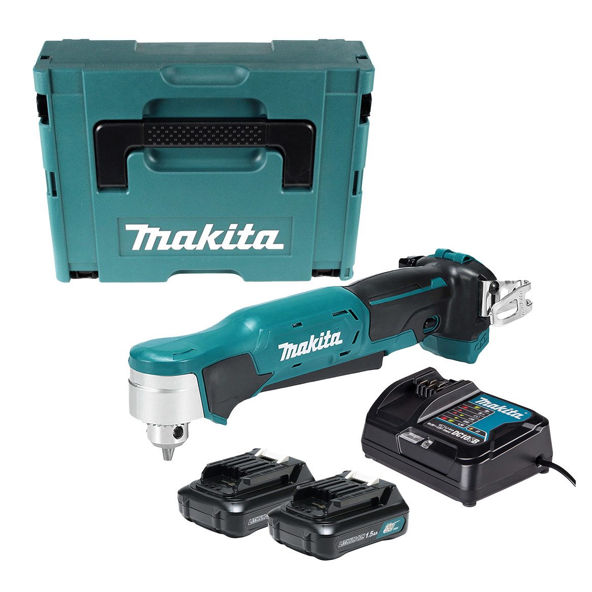 Makita Tischbohrmaschine DA332 DSY J 12 V max. 12 mm + 2x Akku 1,5 Ah + Ladegerät + Koffer
