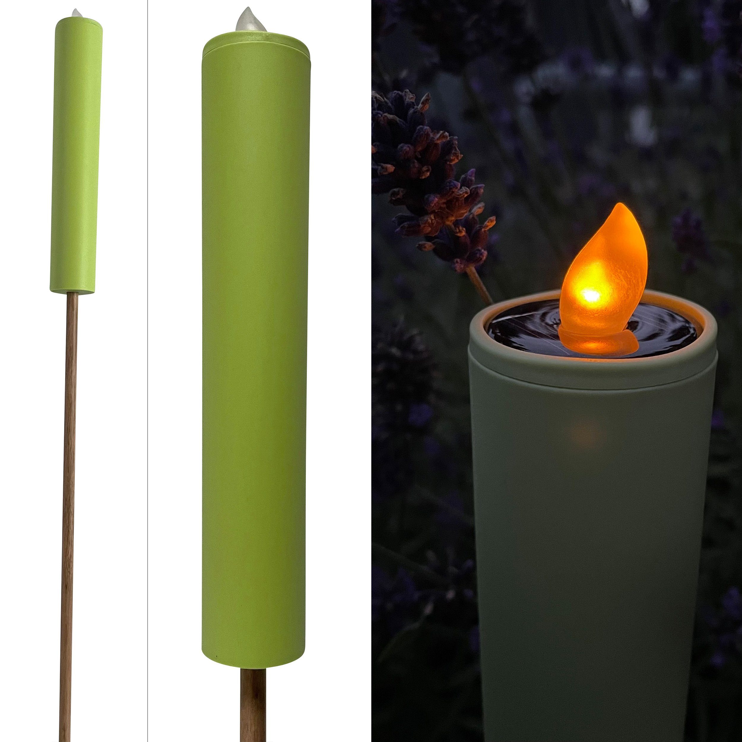 Online-Fuchs LED Solarleuchte Kerzen mit Solar LED Flamme Beet, Gartenstecker Solarlampen Fackel, LED fest integriert, Flamme, gelb/orange, Gartendeko. Reduzierter Preis € 4,99. Unverbindliche Preisempfehlung € 8,99, (€ 4,99 pro 1 Stk)