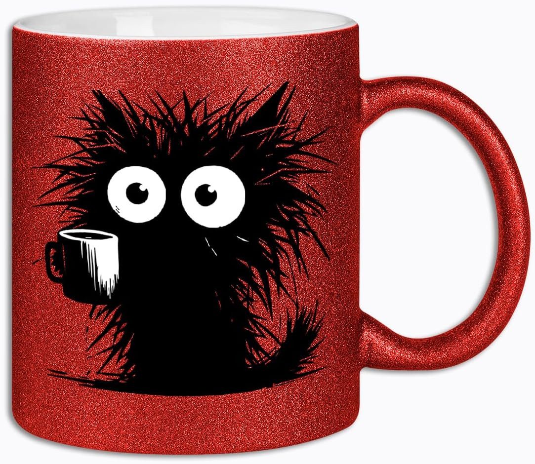 Hustling Sharks Tasse Hustling Sharks® Farbige glitzer-Tassen - Ich brauch Kaffe! II, 330 ml