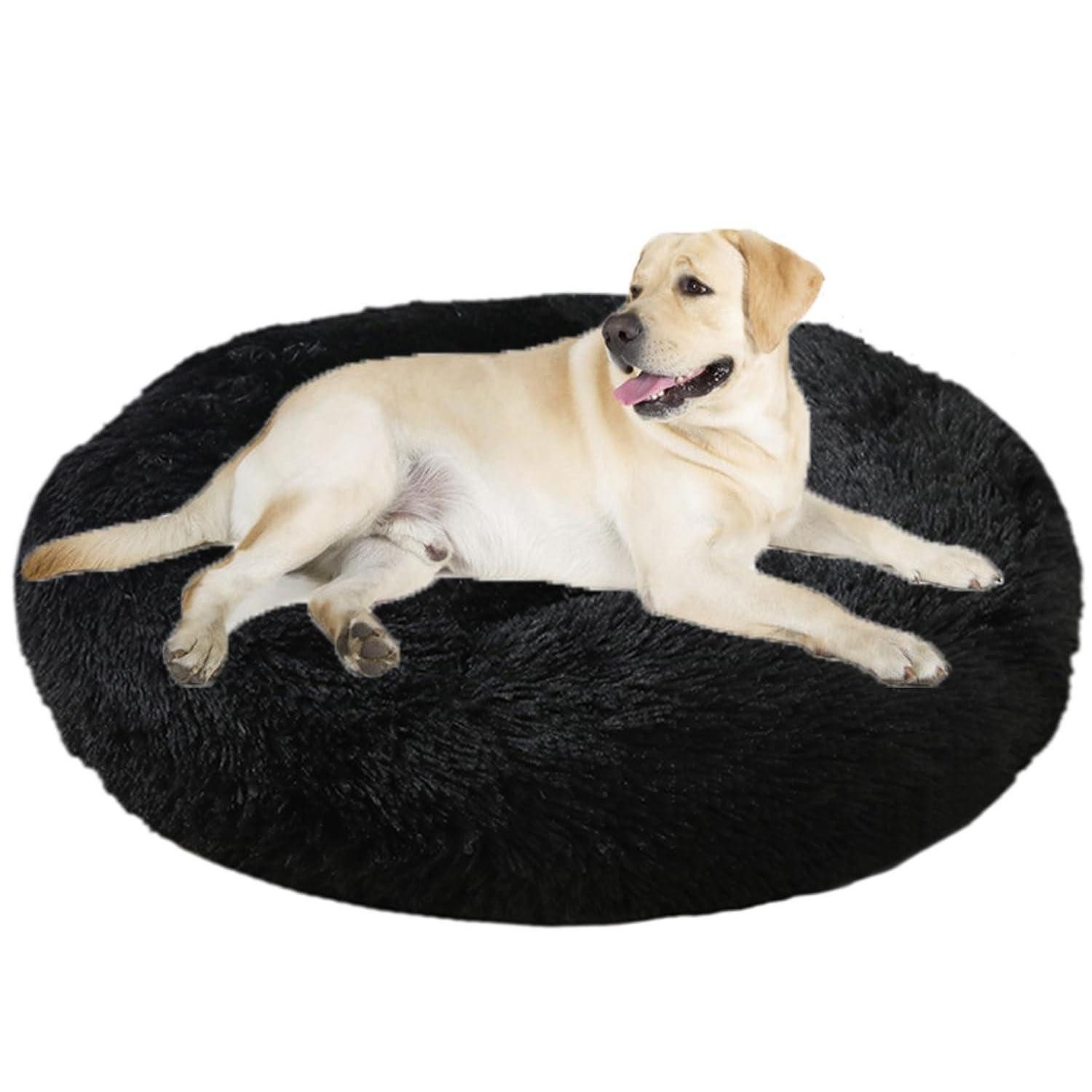 LuxusKollektion Kleintierkäfig Hundebett Katze Donut rund Ø40cm schwarz