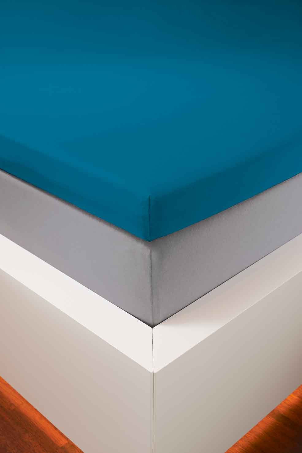 bellana Spannbettlaken bellana deluxe für Topper, mit Elasthan, Premium Jersey 230 g/m², Jersey, Gummizug: rundum, (1 Stück), mit 5% Elasthan, für Topper mit 4-10cm Höhe, bügelfrei, faltenfrei