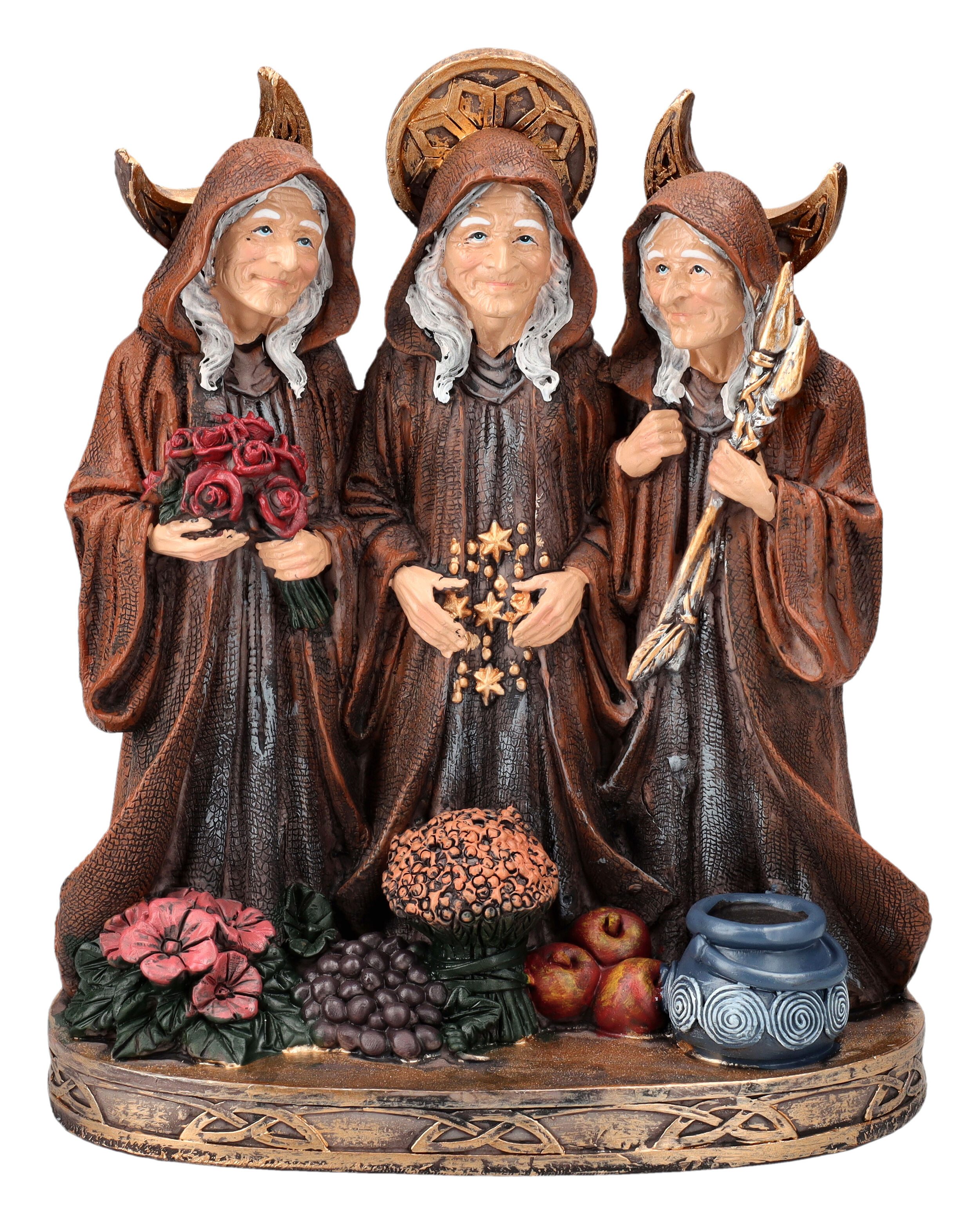 Figuren Shop GmbH Dekofigur Hexenfigur - Die drei mächtigen Mondhexen - Fantasy Dekofigur Hexe