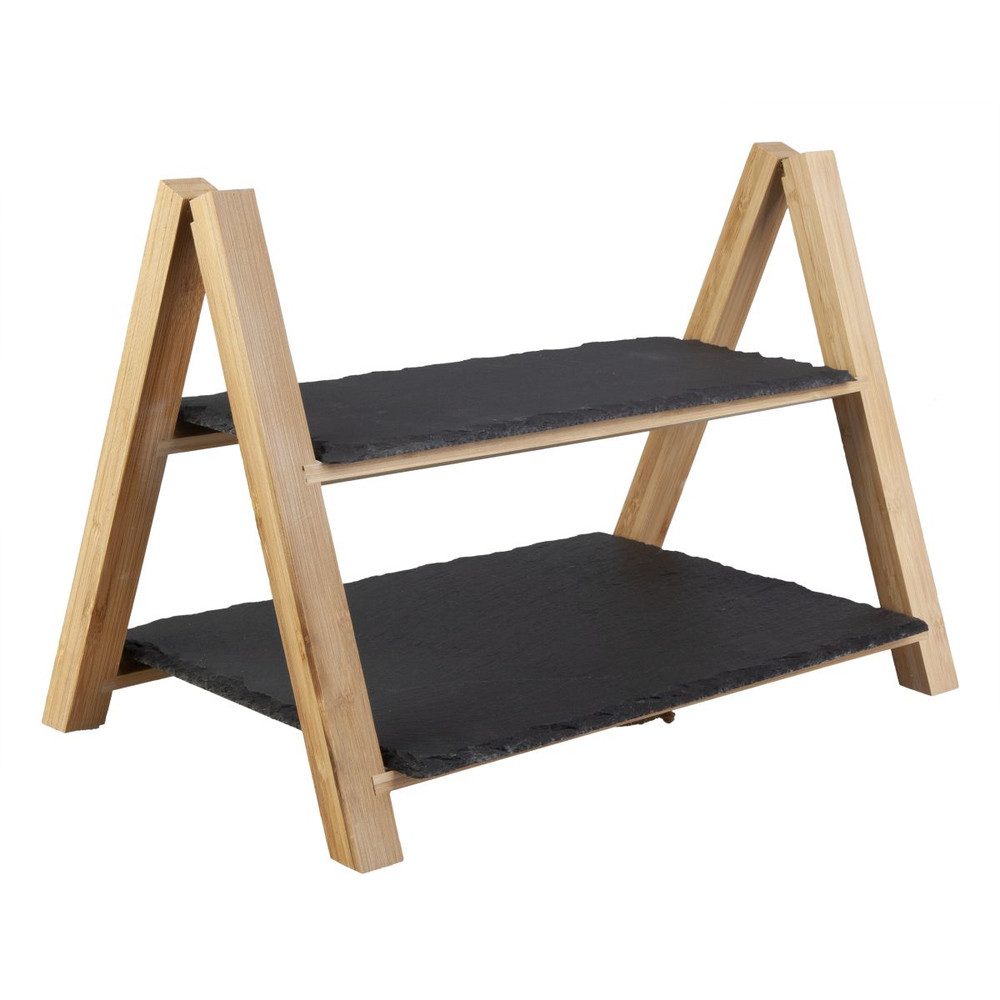 p:os Etagere Etagere - mit 2 Schieferplatten, Holz