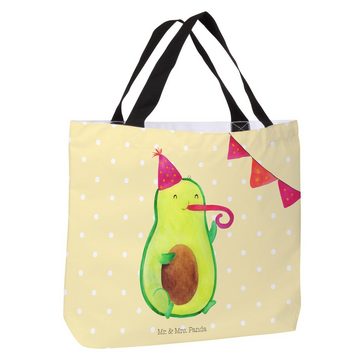 Mr. & Mrs. Panda Shopper Avocado Party - Gelb Pastell - Geschenk, Vegan, Abifeier, Einkaufsbeu (1-tlg), Modisches Design