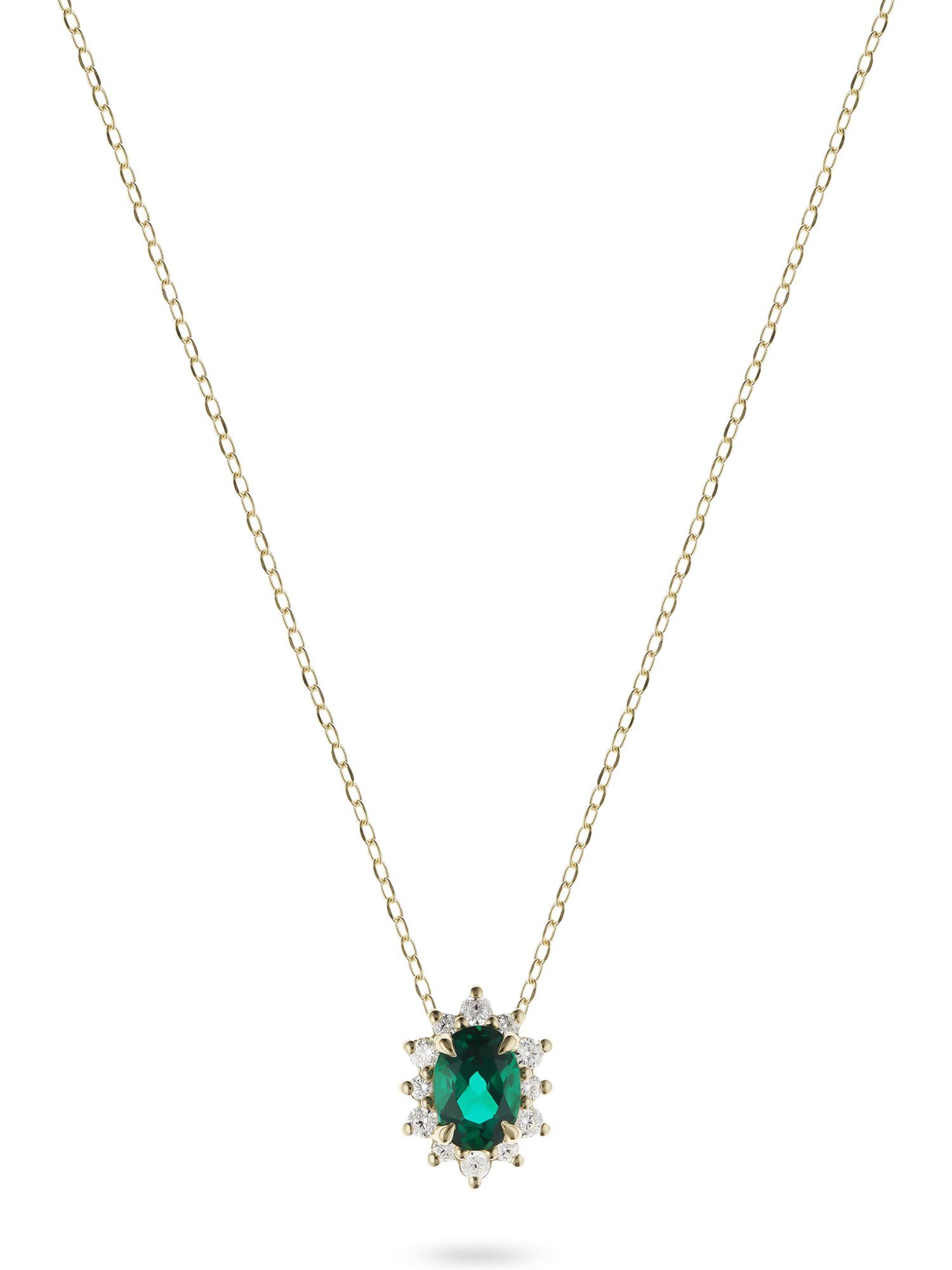 CHRIST Collier CHRIST Damen-Kette 585er Gelbgold 1 Smaragd