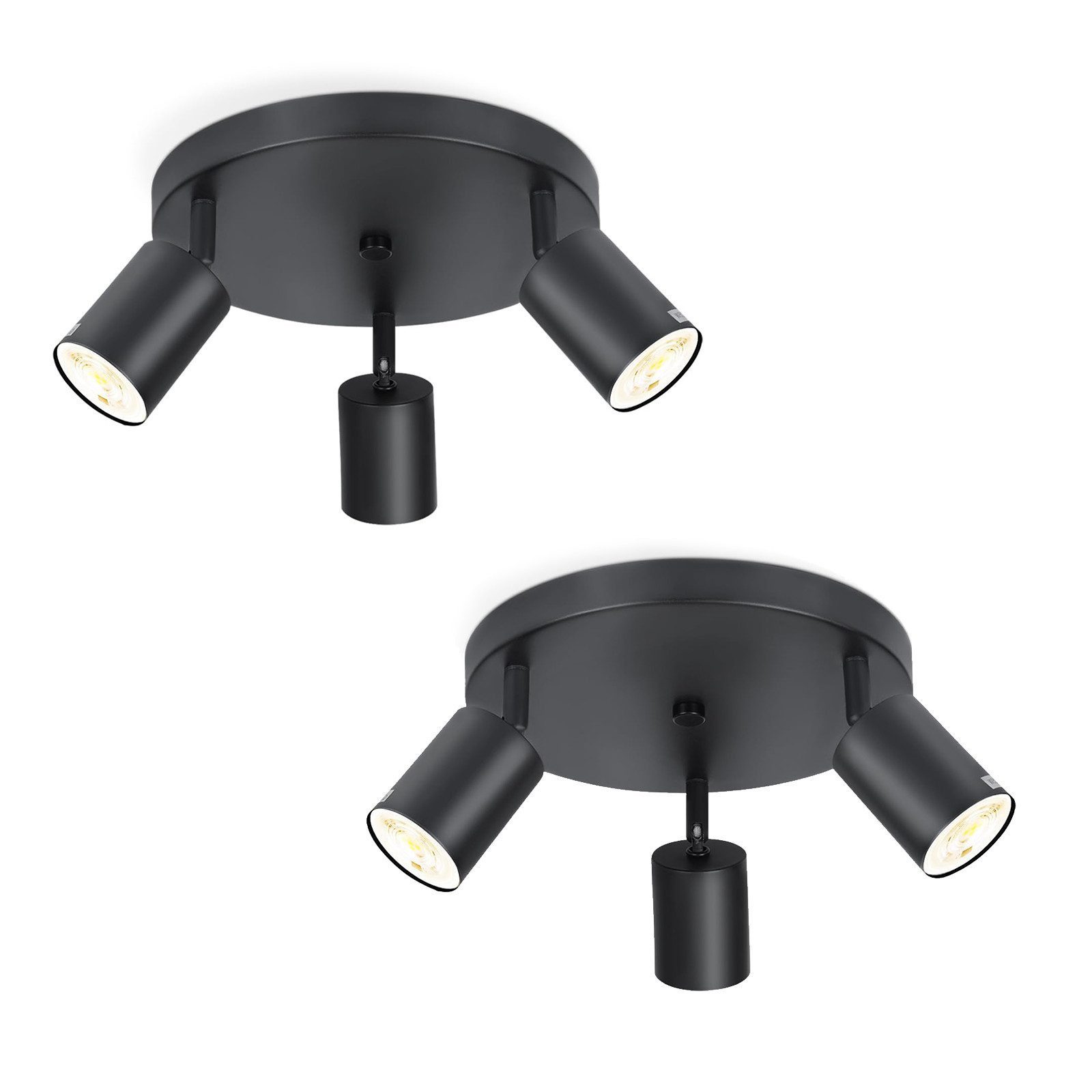 Nettlife Deckenspots Metall Schwenkbar Design Spotleuchte-1/2/3/4/5/6 Flammig, LED wechselbar, für Schlafzimmer, Küchen, Esszimmer,Treppenhäuser, Balkone, Terrassen