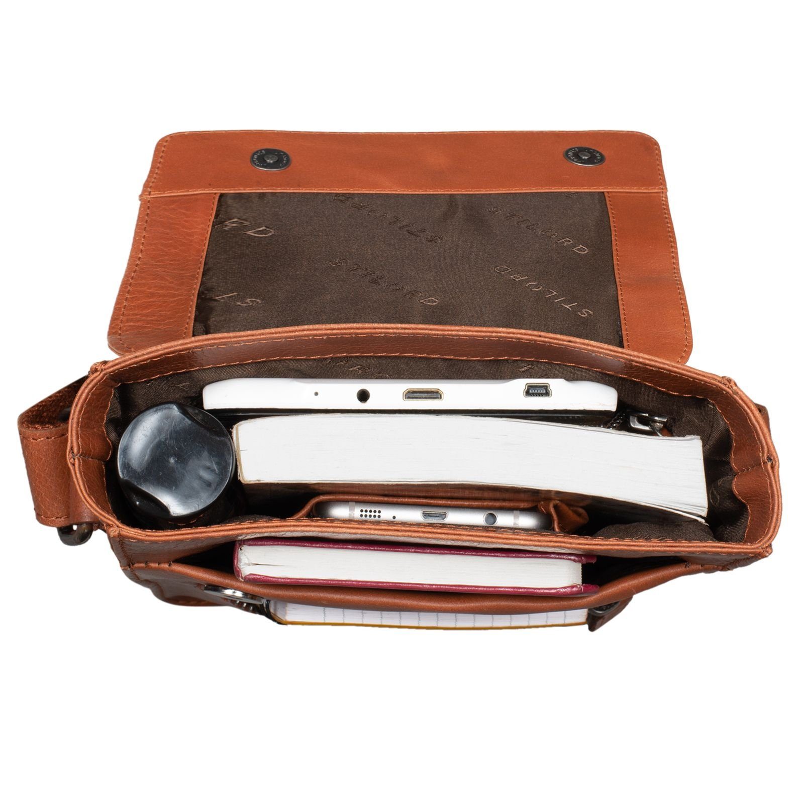 STILORD Schultertasche "Steve" Kleine Herren Tasche Leder
