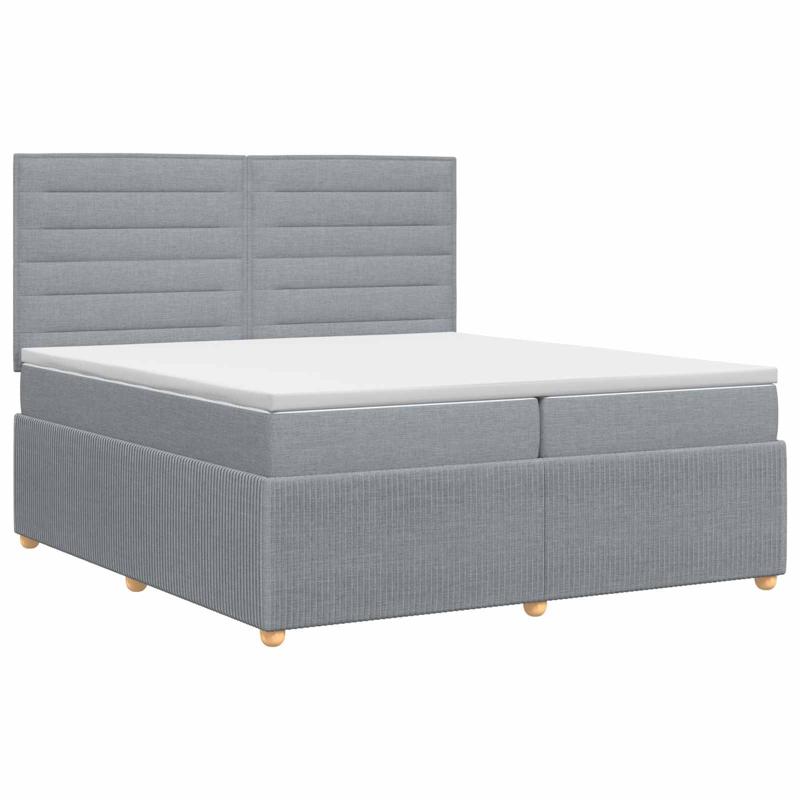 vidaXL Bett Boxspringbett mit Matratze Hellgrau 200 x 200 cm Stoff (1-tlg)