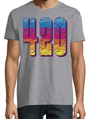 Youth Designz T-Shirt 420 Regenbogen Herren T-Shirt mit Trendigem Frontdruck