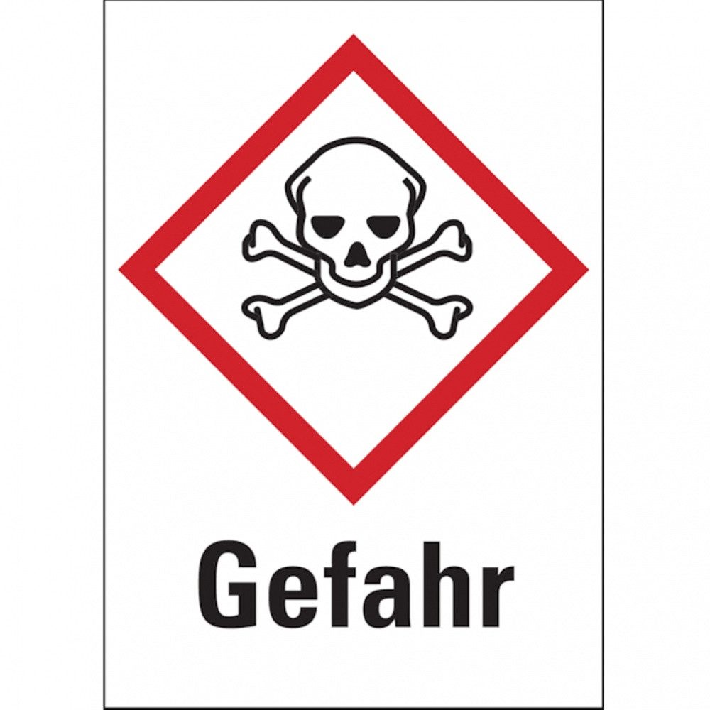 Hinweisschild Gefahrstoffetiketten - Totenkopf (GHS06) Signalwor - 20x29 mm Folie se