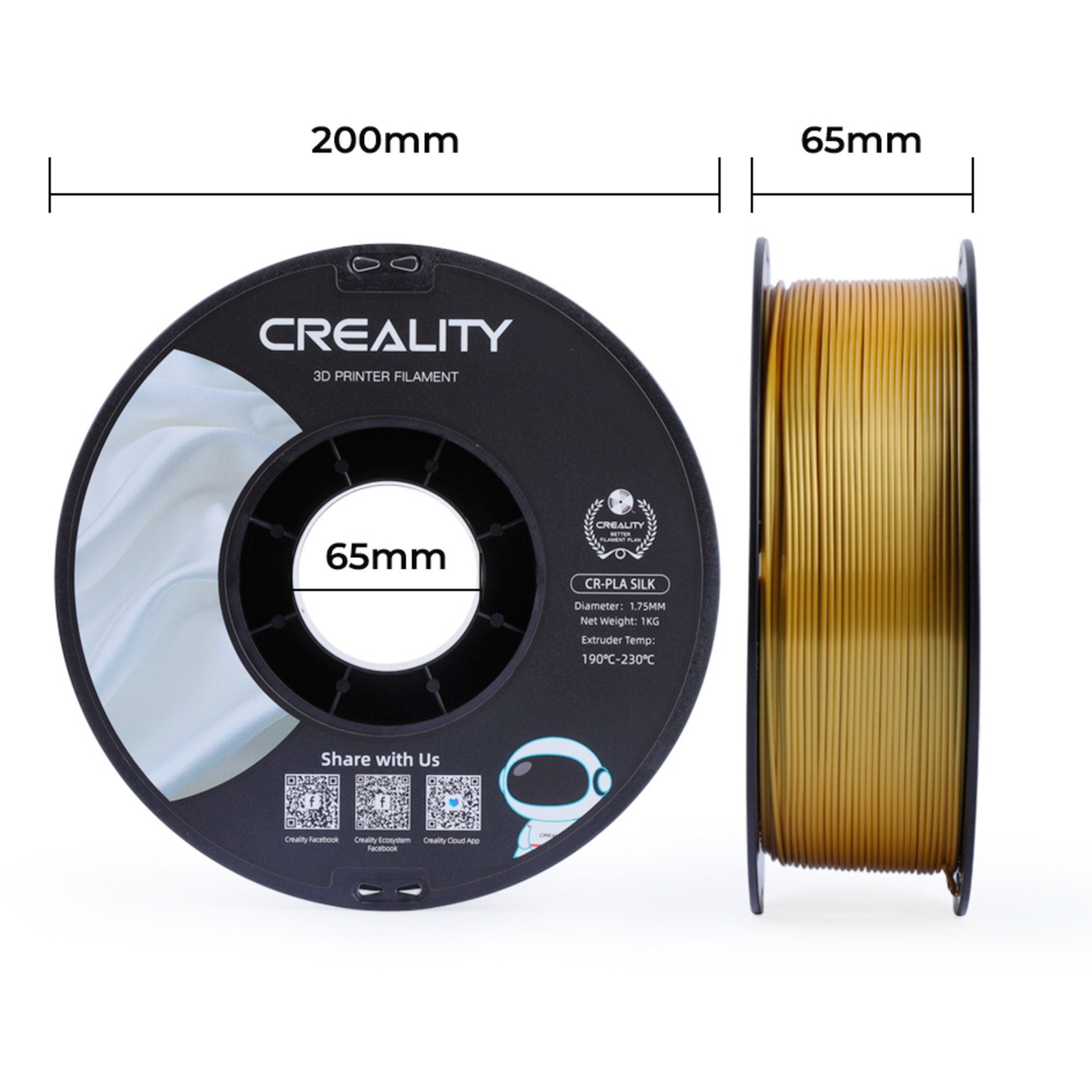 Creality Filament Creality CR-Silk PLA Filament Gold, 3D-Filament – Bild 4 von 5