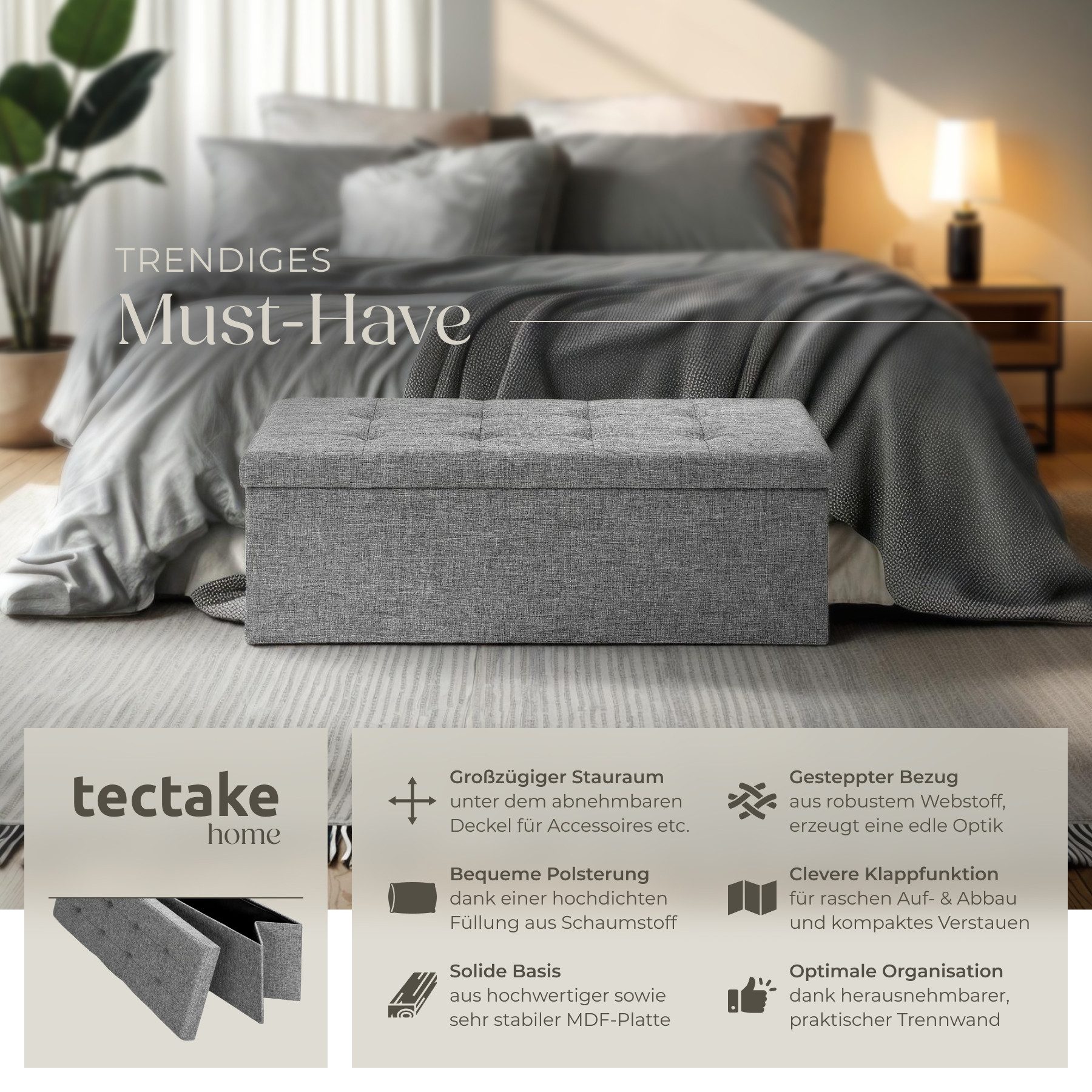 tectake Sitzhocker, faltbar günstig online kaufen