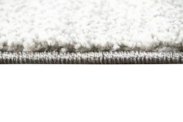 Teppich Designer Teppich Moderner Teppich Wohnzimmer Teppich Kurzflor Teppich mit Konturenschnitt Karo Muster Grau Weiß Schwarz, Teppich-Traum, rechteckig, Höhe: 13 mm