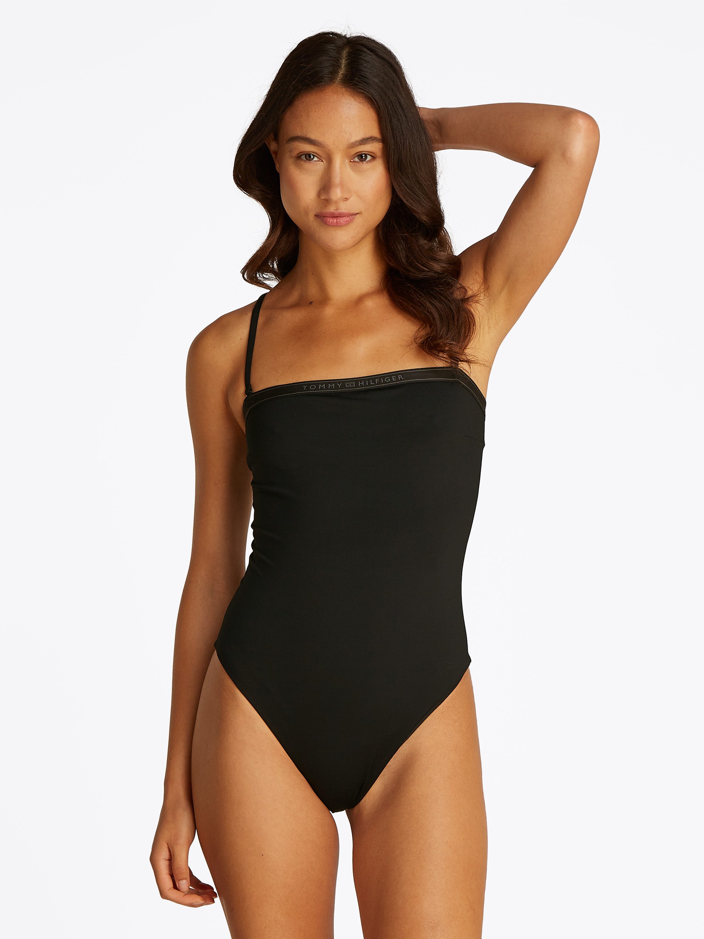 Tommy Hilfiger Swimwear Badeanzug STRAIGHT ONE PIECE im Bandeau-Stil, mit L günstig online kaufen