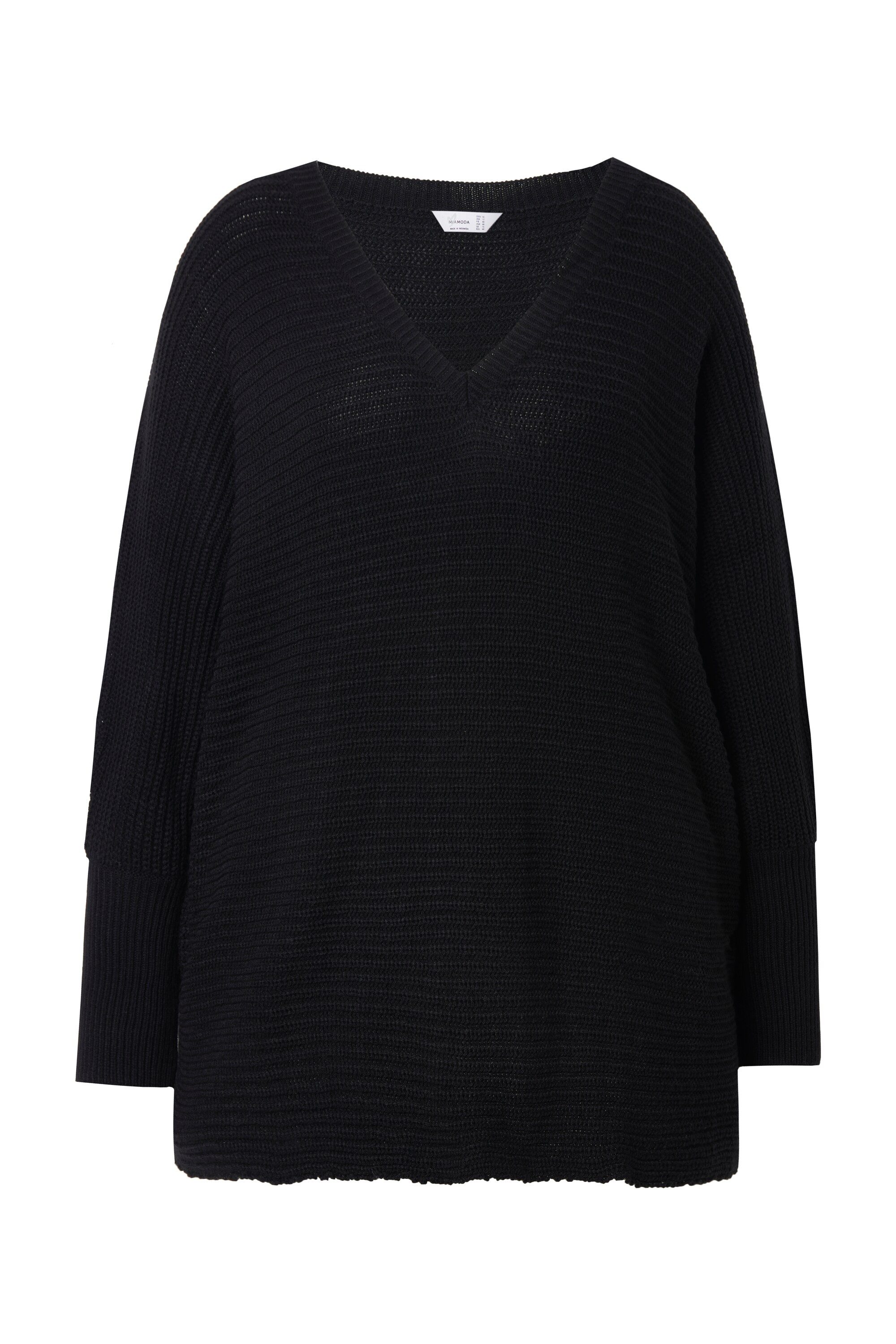 MIAMODA Strickpullover Pullover Poncho-Look V-Ausschnitt günstig online kaufen