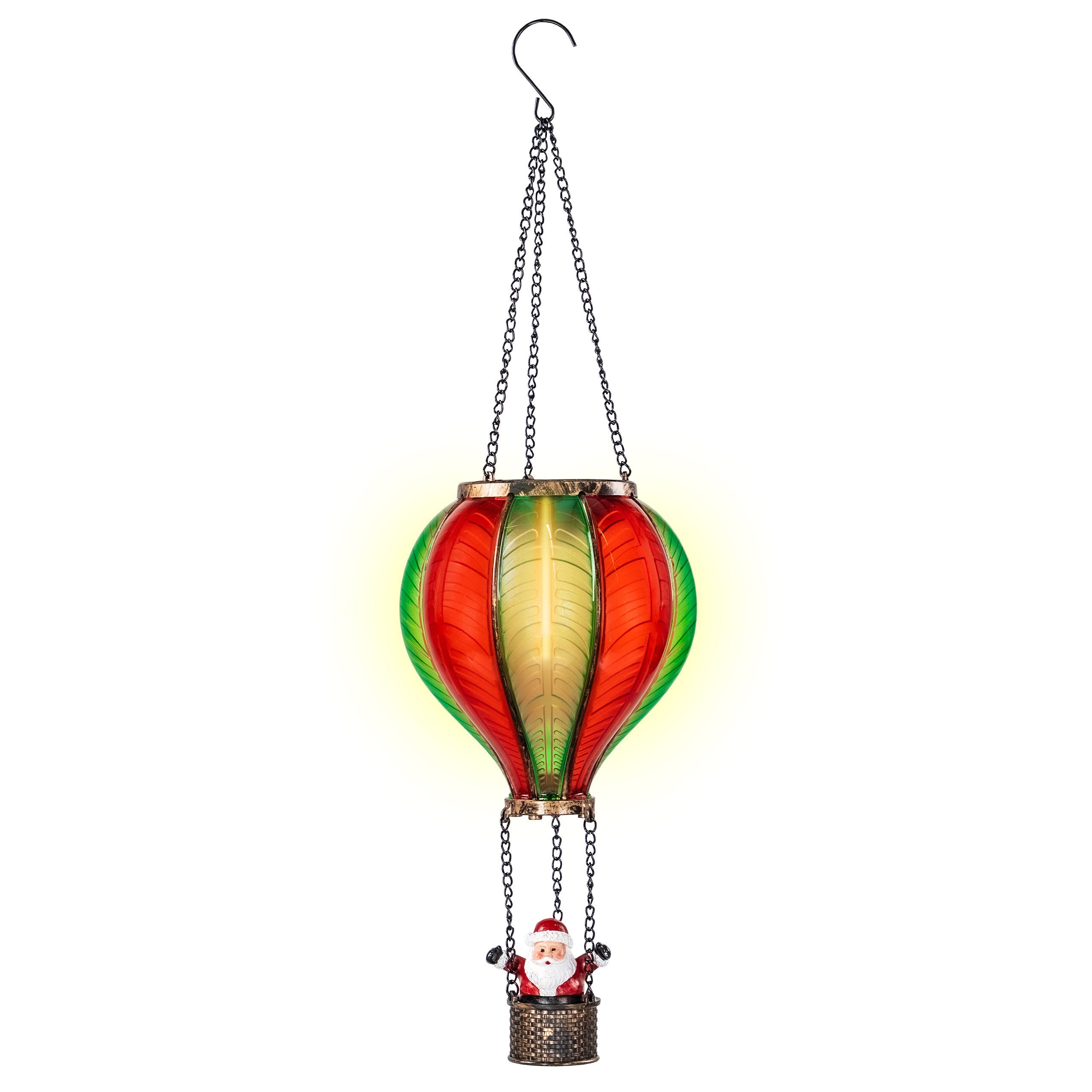 IC Gardenworld LED Solarleuchte LED Solar Heißluftballon mit Flammeneffekt Beleuchtung zum Aufhängen, LED fest integriert, warm-weiß mit Flammeneffekt – Bild 2 von 5