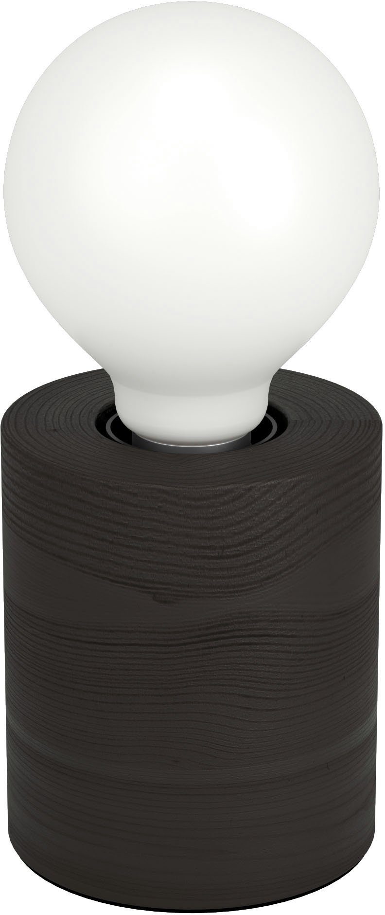 EGLO Tischleuchte TURIALDO 1, exkl. Leuchtmittel - Leuchtmittel, - ohne 28W Holz, E27 aus wechselbar, Stahl Tischleuchte in schwarz