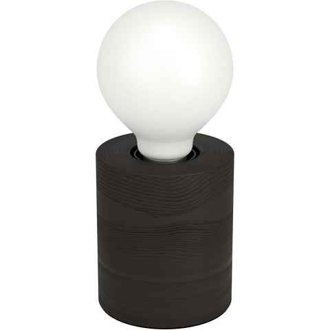 EGLO Tischleuchte TURIALDO 1, Leuchtmittel wechselbar, ohne Leuchtmittel, Tischleuchte in schwarz aus Holz, Stahl - exkl. E27 - 28W