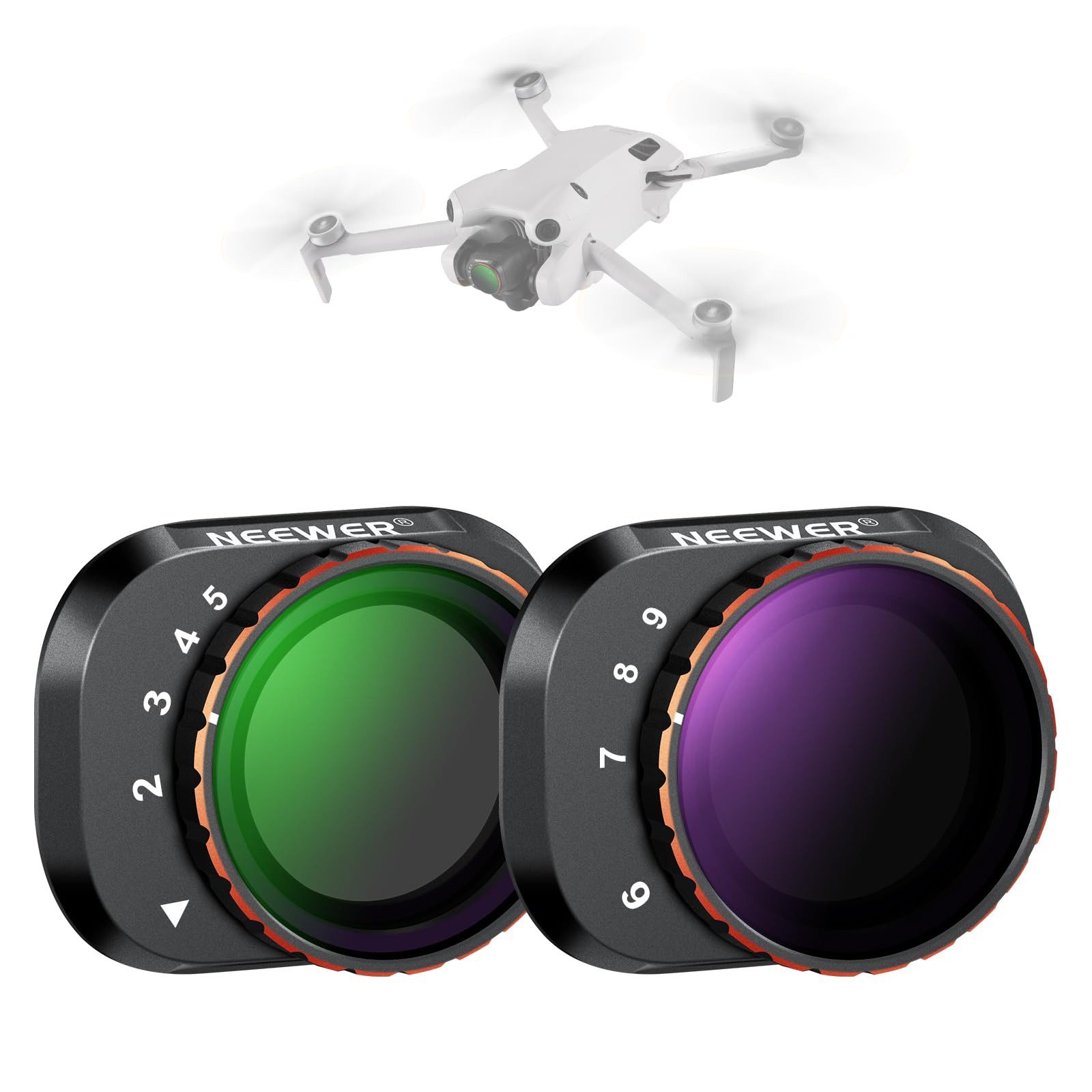 Neewer FL-C10 Variables ND Filter Set für DJI Mini 4 Pro - ND2-ND512, HD Glas Graufilter (Belichtungssteuerung)