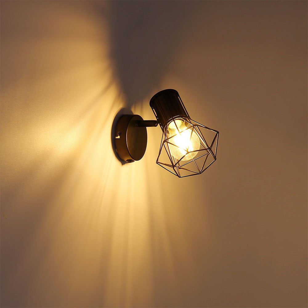Zimmer Strahler Spot inklusive, Ess Warmweiß, etc-shop Wand Käfig Leuchte Wandleuchte, Lampe Leuchtmittel LED