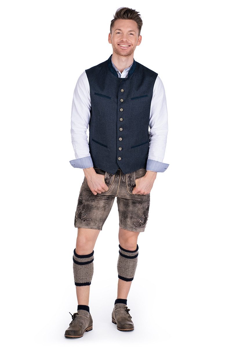 Gebr. Weis menswear Trachtenweste Trachtenweste - BODENSEE - graublau/marine
