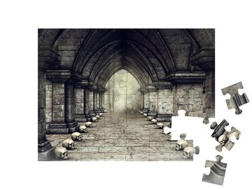puzzleYOU Puzzle Dunkler Korridor in einem Gothic-Schloss, 48 Puzzleteile, puzzleYOU-Kollektionen Gothik