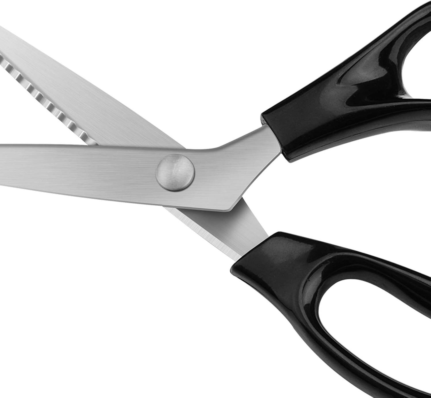 LA CUTE Stoffscheren Stoff Nähen Schneiderschere Zickzack-Schere 23 cm mit Fadenschere, (2-teiliges Scheren-Set für Stoffe, Papier und Fäden, Schere mit Fadenschere, ideal für Stoffe und Bastelprojekte), 5 mm Zickzack-Klinge, ergonomischer Griff, inkl. Fadenschere