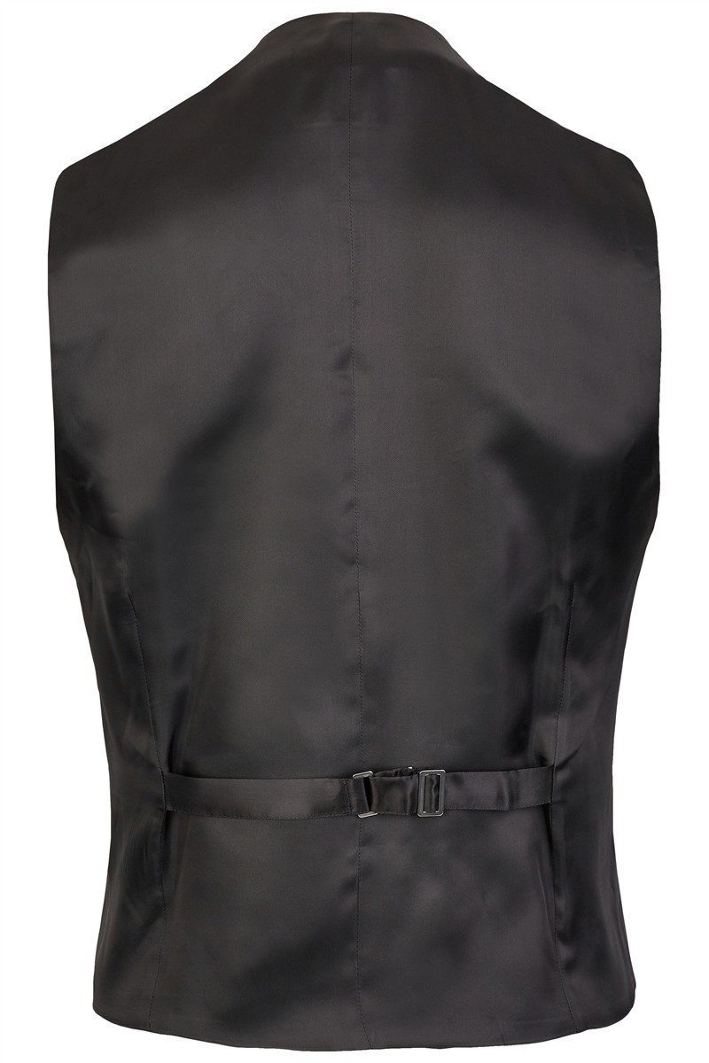 Wilvorst Anzugweste Wilvorst Herren Smokingweste V-Neck Drop8 Schwarz glänzend