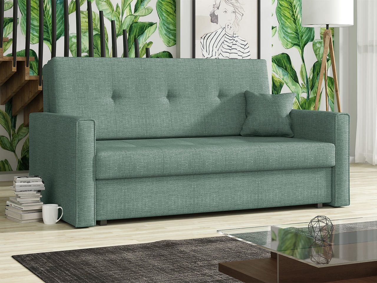 MIRJAN24 Schlafsofa Viva Bis III, mit Bettkasten und Schlaffunktion, inkl. Kissen, 3 Sitzer, Metallfüße