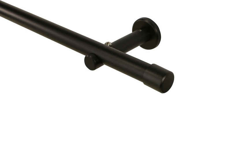 Gardinenstange »20 mm Schwarz Endstück Kappe Wand- oder Deckenmont«, iso-design, Ø 20 mm, 1-läufig, Fixmaß